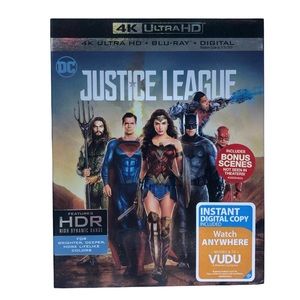 4K Ultra HD Justice League Blu-Ray DC 2 Disc Set + Bonus Features HDR EUC